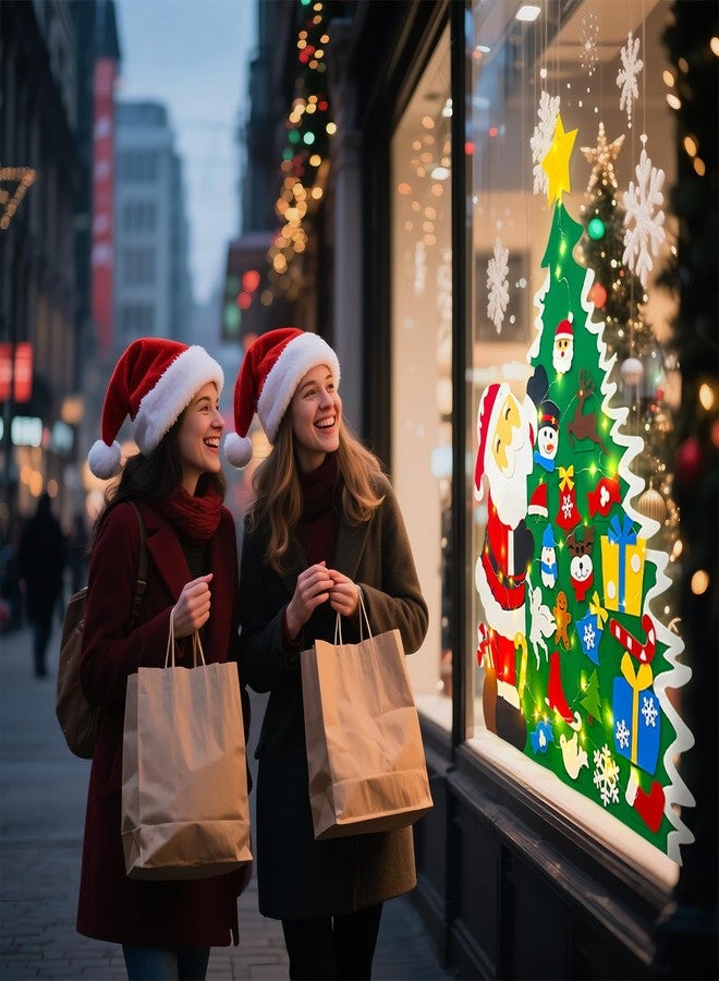 JUN-ELECTRON شجرة عيد الميلاد المصنوعة من اللباد للأطفال الصغار، مجموعة أشجار عيد الميلاد المصنوعة من اللباد بطول 3.2 قدم مع زينة، شجرة عيد الميلاد للأطفال الصغار من اللباد مع أضواء، هدايا ومستلزمات حفلات، زينة شجرة عيد الميلاد الجدارية المصنوعة يدويًا - Image 2